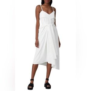 Colovos White Cream Tank Tie Front Asymmetrical Hem Dress Size 6